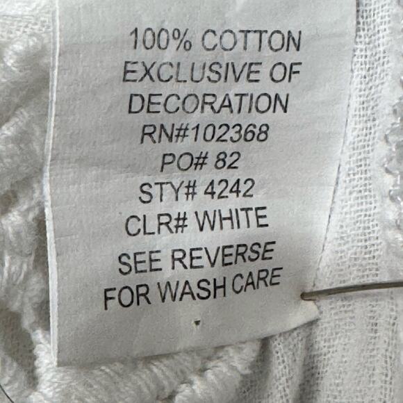 Blue Island Lace Border Sleeves and Hem Long Sleeve Swim Cover-Up  Women S White - Picture 9 of 10